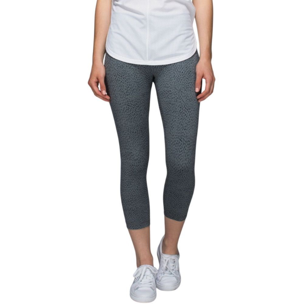 Lululemon Wunder Under Crop II *Full-On Luon Dottie Dash Slate Black | Size 8